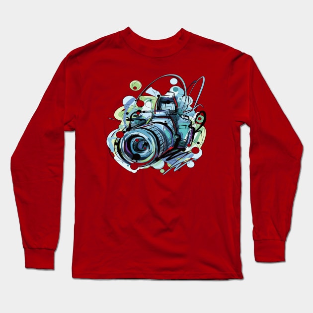 Camera Draw T-Shirt Long Sleeve T-Shirt by ACMDesign